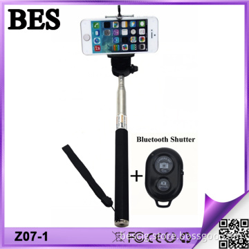 2015 New Product Wireless Extendable Self-Portrait Handheld Monopod Selfie Stick with Bluetooth Shutter Button